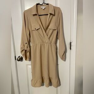 Elegant Tan Women's Dress